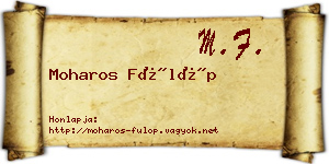 Moharos Fülöp névjegykártya